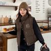 cotton-padded vest women's autumn and winter new loose thickened leather small vest short fashion coat