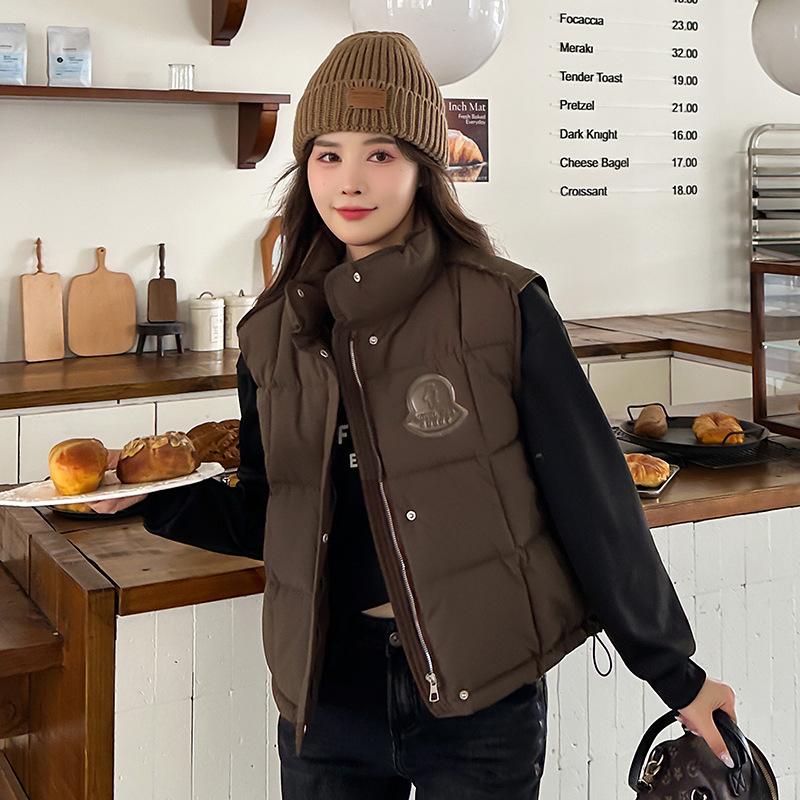 cotton-padded vest women's autumn and winter new loose thickened leather small vest short fashion coat