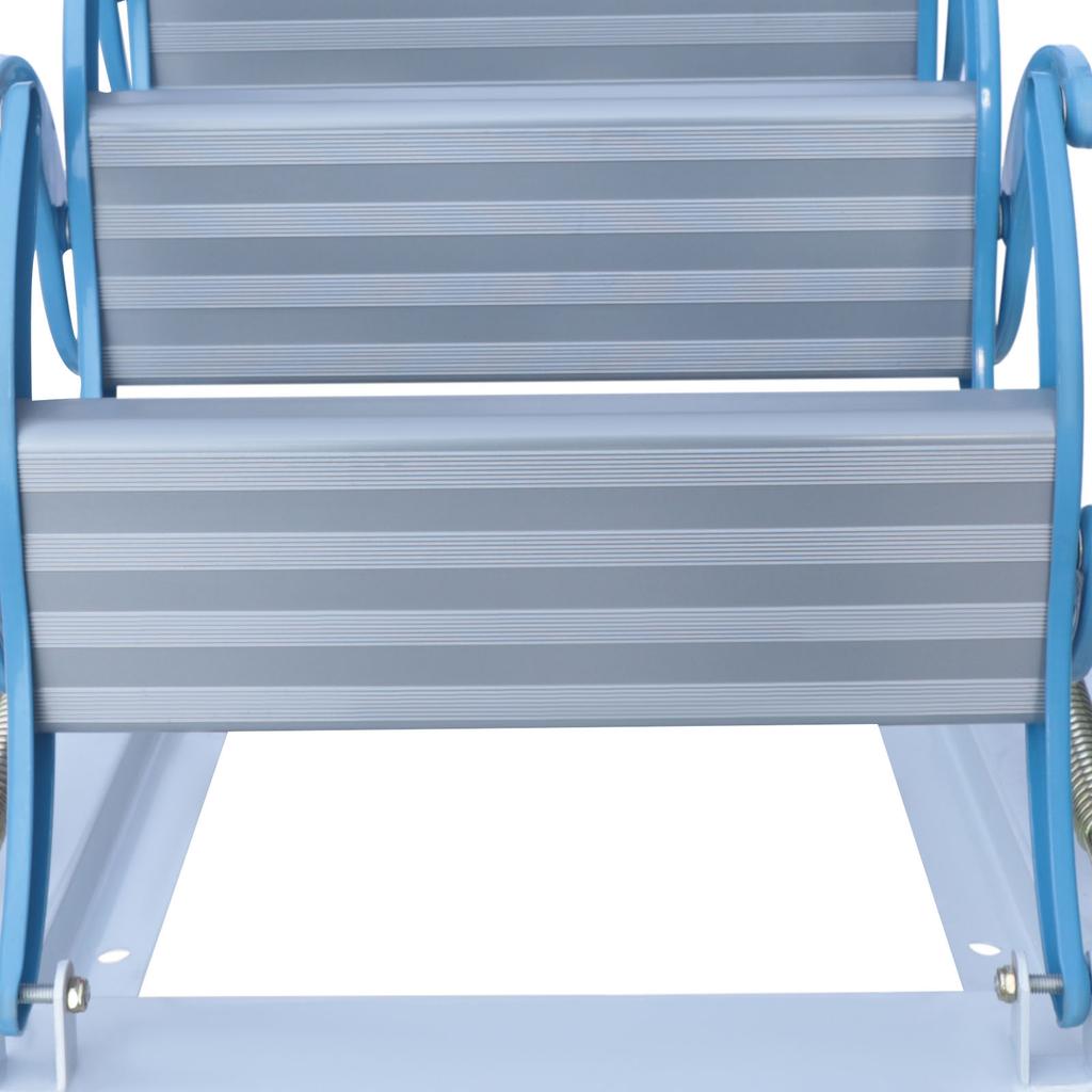 Pull Down 12 Steps Attic Stairs, Alloy Attic Access Ladder, Blue Pulldown Attic Stairs, Wall-mounted Folding Stairs for Attic