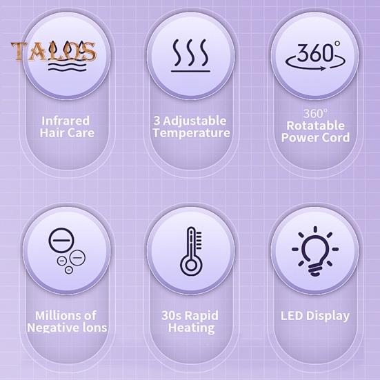 Wired Curling Brush 38MM LED Display Thermal Brush Fast Heating Negative Ion Round Brush Electric Hair Straightening Curling Wand Tools