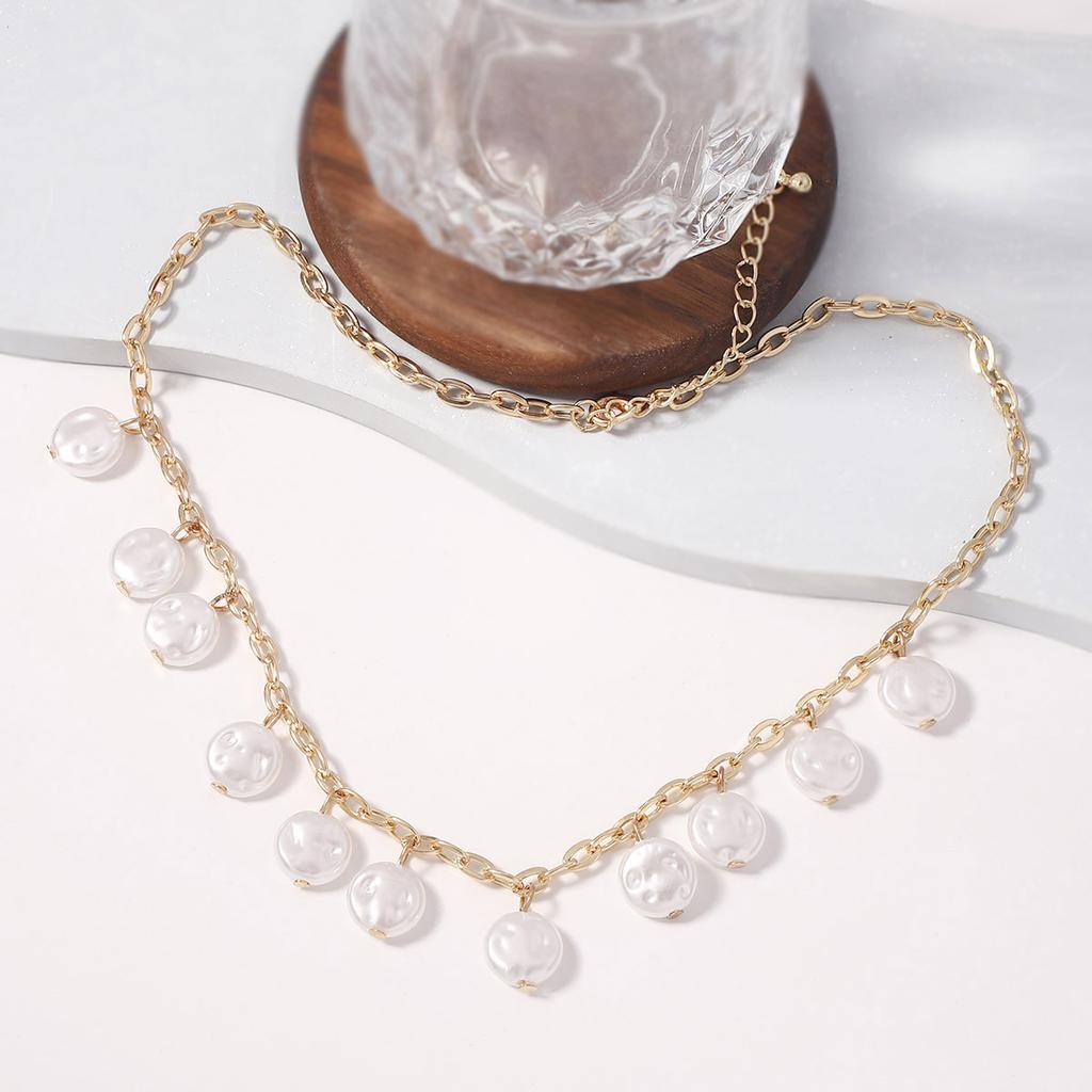 Bohemian simple special-shaped imitation pearl light luxury temperament high-end design necklace, niche versatile model