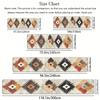 Boho Kitchen Rug Non-Slip Washable Diamond Pattern Soft Cushion Floor Carpet for Bedroom Entryway Home