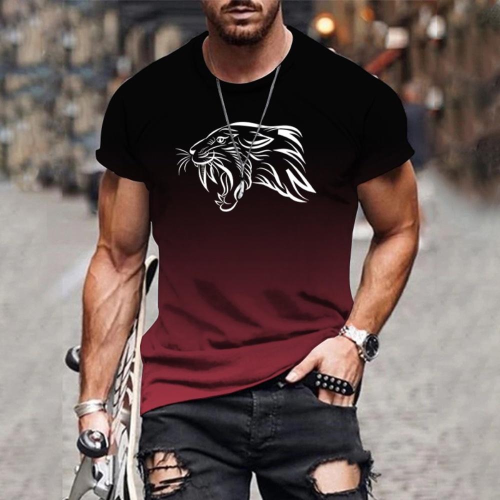 Летняя мужская футболка с рисунком животных 3D — фото 6