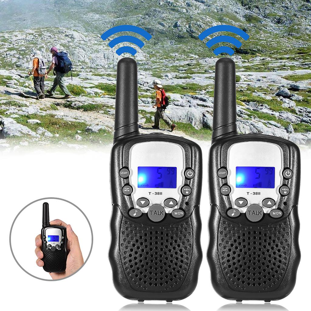 2PCS 3KM Range Multi Channels  S 2 Way Radio Kids Toy for Outdoor Activity Black