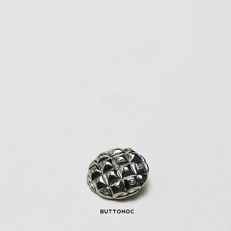 Small Fragrant Wind Turtle Face With Diamond Buttons Metal Tweed Jacket Double-Sided Nylon Coat Buttons