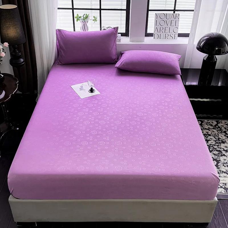 Brushed Fitted Sheet Elastic Bedsheet designed for Household Breathable Bed Linen Sabanas Para Cama Simple Style Bed Covers (No Pillowcase)