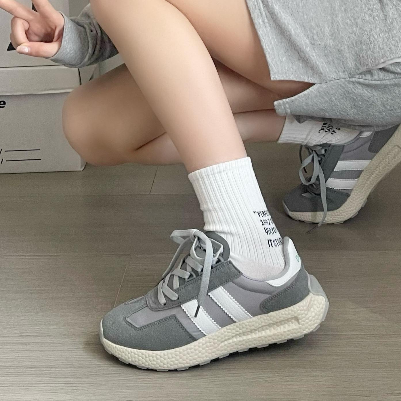New summer ins Hong Kong style niche waffle sports couple shoes ulzzang retro student running 36