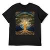 Cosmic Yggdrasil T-Shirt Customs for a Boy Anime Clothes Mens T Shirts
