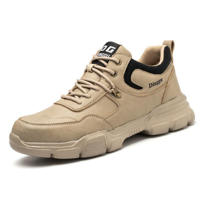 

Мужская защитная рабочая обувь со стальным носком, кевларовые, устойчивые к проколам, противоударные ботинки, защитные кроссовки, повседневная кожаная обувь 44