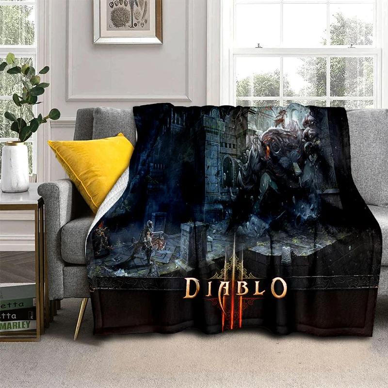 Classics Diablo Game Gamer Cartoon Blanket,Soft Throw Blanket for Home Bedroom Bed Sofa Picnic Travel Office Cover Blanket Kids