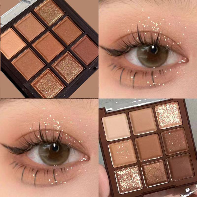 ErshiQi Nine-Color Earth Tone Matte & Shimmer Eyeshadow Palette
