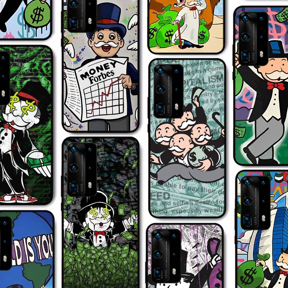 Cartoon MonopolyS Money Phone Case For Huawei P 8 9 10 20 30 40 50 Pro Lite Psmart Honor 10 Lite 70 Mate 20lite
