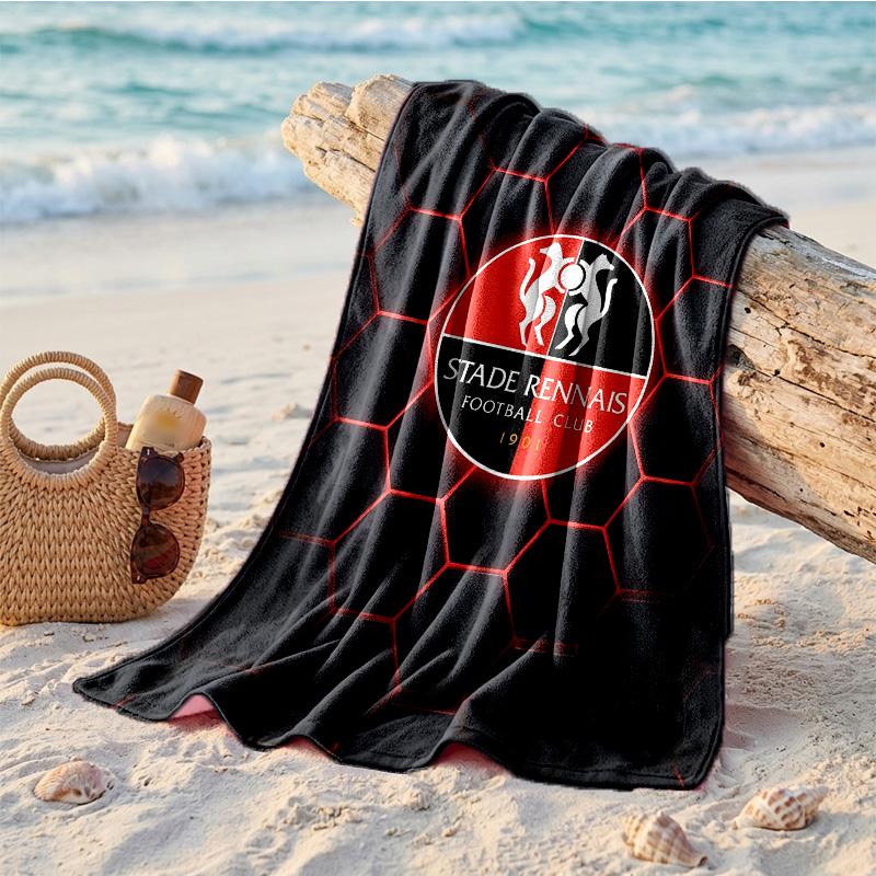 Stade Rennais FC Print Microfiber Beach Towel Quick Dry Absorbent Large Towel For Beach Swimming Travel