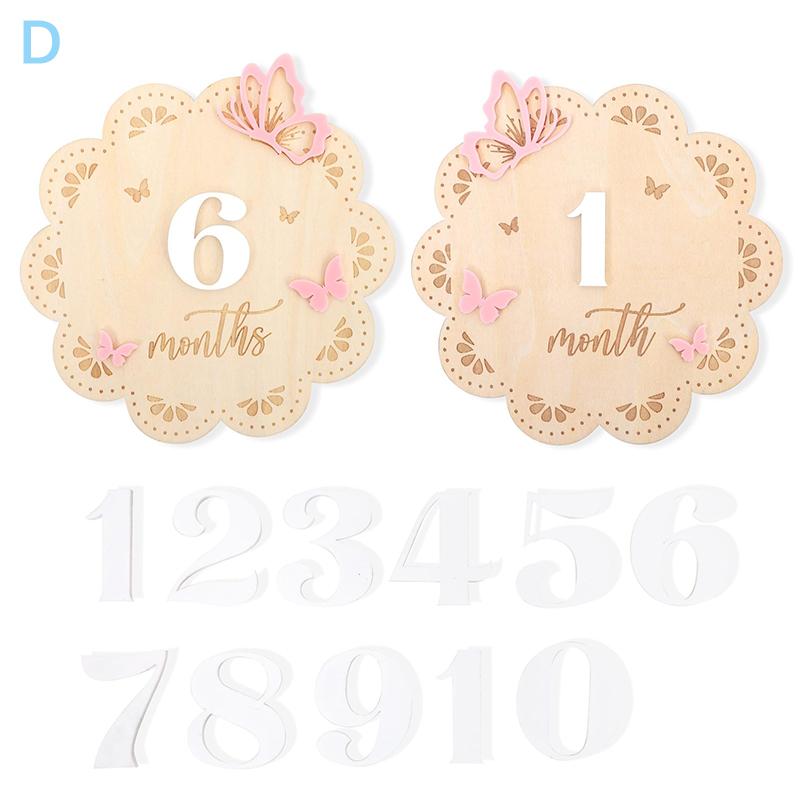 Newborn Flower Photography Accessories Newborn Photography Props Baby Accessories Milestone Wooden Sticker Shooting Props Gifts