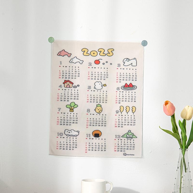 

2025 Календарь Гобелен Настенный Декоративный Подвесной Тканевый Декор Стен Комнаты Фотореквизит Гобелен Календарь 2025 2 pcs