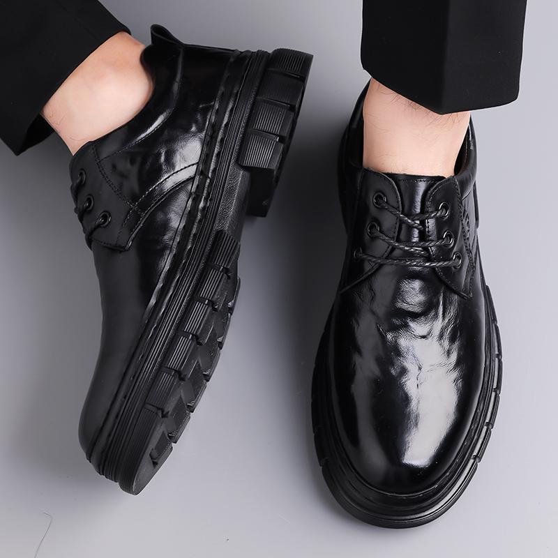 Luxury Brand Men's Leather Casual Shoes High-quality Sole Thick Sole Height Increasing Men's Workwear Shoes Daily Business Shoes