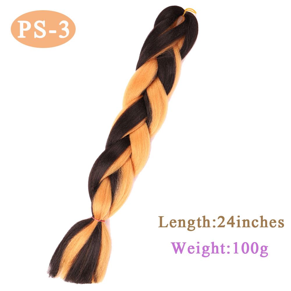 24Inch Glowing Twist Braids Braiding Hair Extensions Jumbo Braids Ombre Synthetic Hair KTB