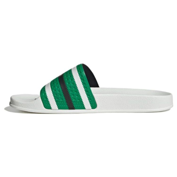 Adidas Adilette Thick Sole Outdoor One-Piece Slip-Resistant Durable Rubber Slide Sandals Unisex Sandals Green White Black IG7501