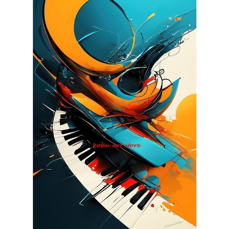 Musical Instruments Guitar Saxophone Piano Clarinet Abstract Posters Prints Canvas Painting Wall Picture for Living Room Decor