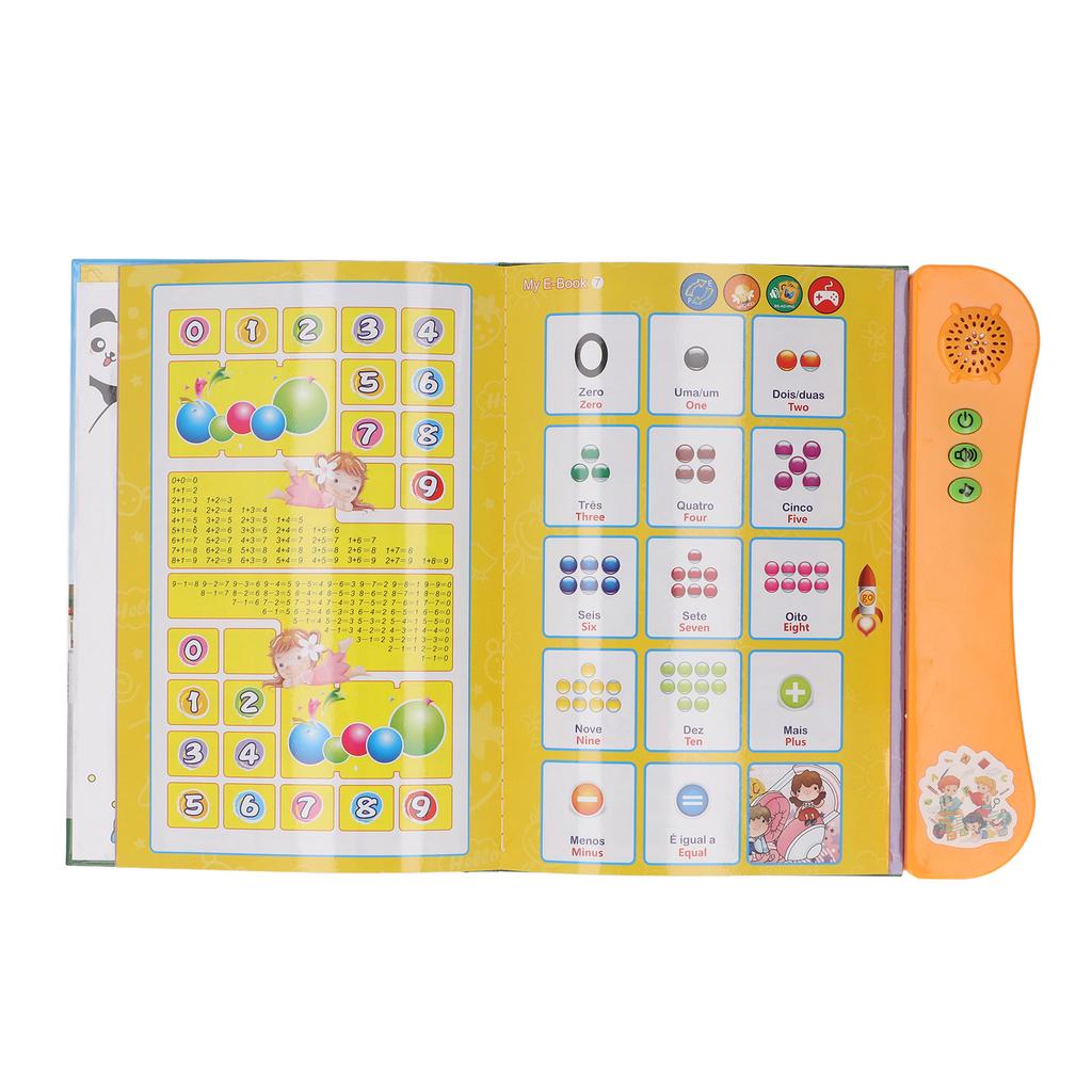Portuguese English Sound Book for Bilingual Children Alphabet Numbers Animals Fruits Vegetables Educational Sound Reading Book