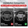 fypaj3 Suitable for Ford Breathable Holes Leather Matte Carbon Fiber Texture Steering Wheel Cover Suitable for Focus Mk2 Mk3 Fiesta Mk7 Transit Custom