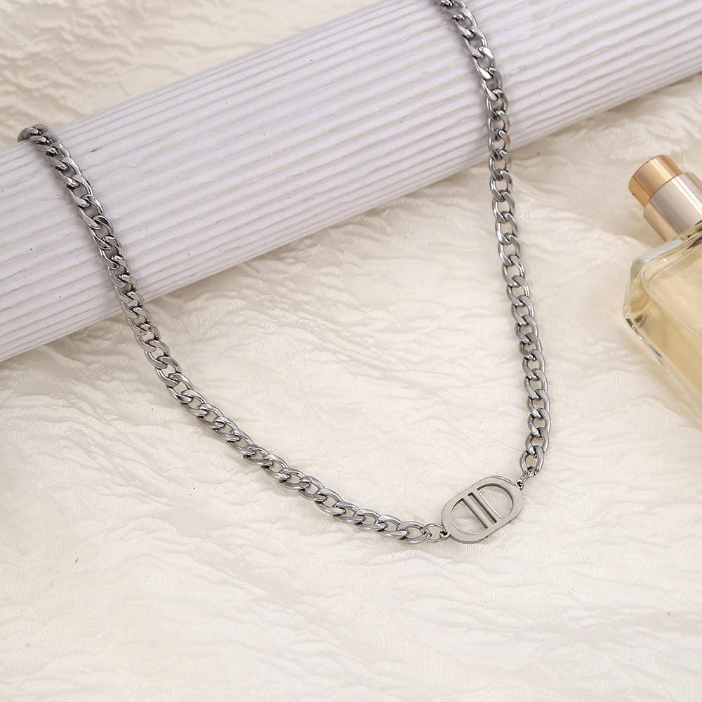 Titanstahl Double D Kubanische Kette Halskette - Trendiger Hip Hop Schweinenasen-Stil für Kinder & Männer.