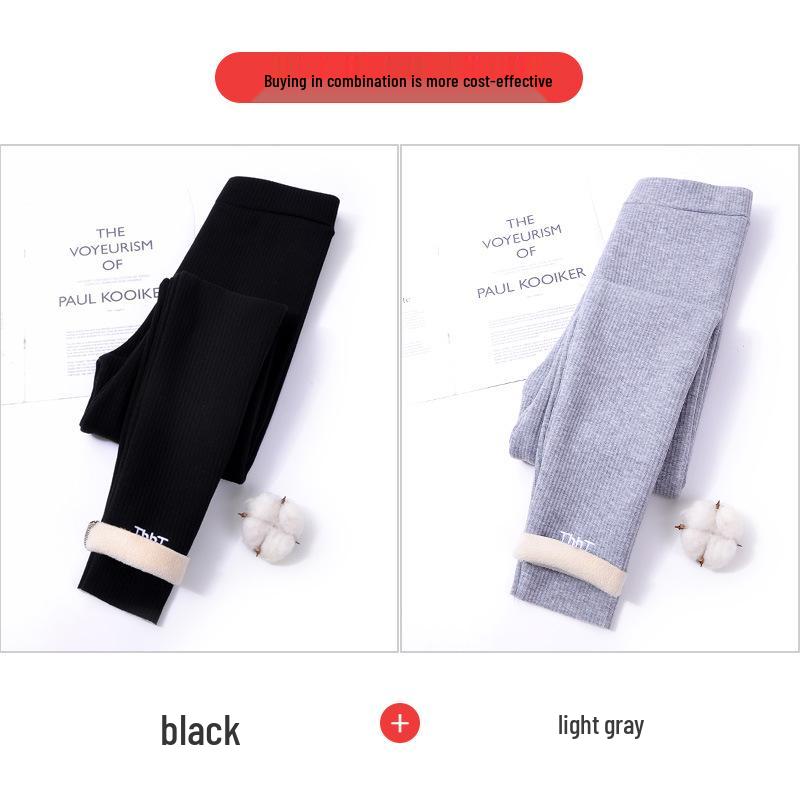 Plus Size Fleece-Lined Leggings for Women - Thick, Warm, Slimming Tapered Pants for Spring and Autumn
