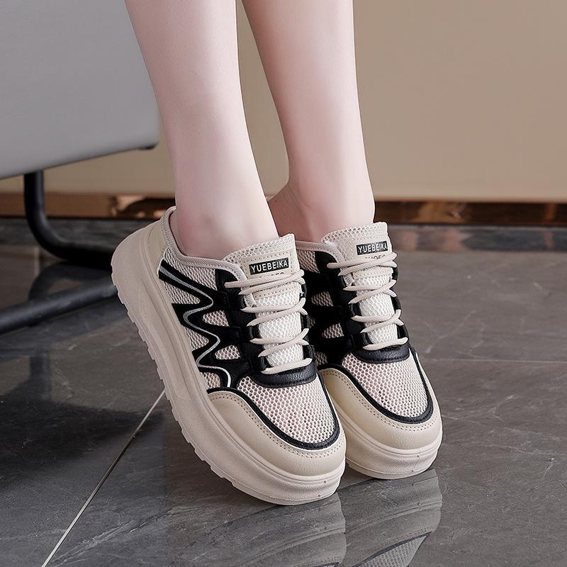 2025 summer trend breathable mesh breathable outside wear cool slippers women thick sole comfortable soft baseplate shoes women W3001