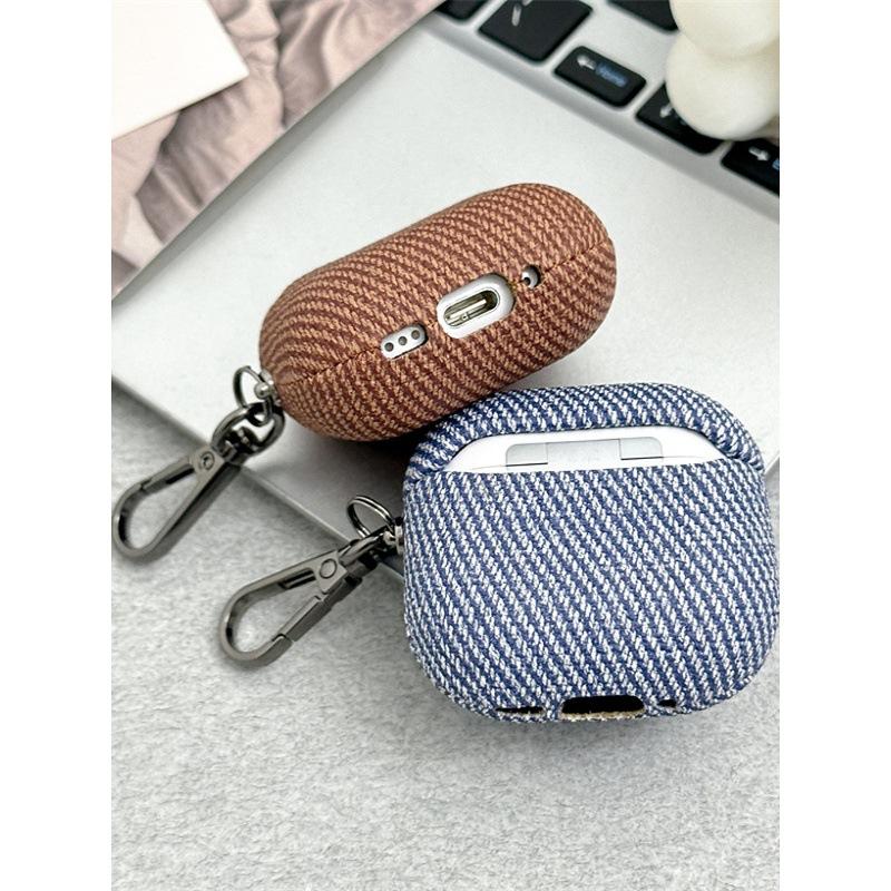 Niche Striped Cloth Pattern Is Suitable for AirPods1 Earphone Cover Creative Pro Second Generation Anti-drop Hard Case 1st Generation New Pro1