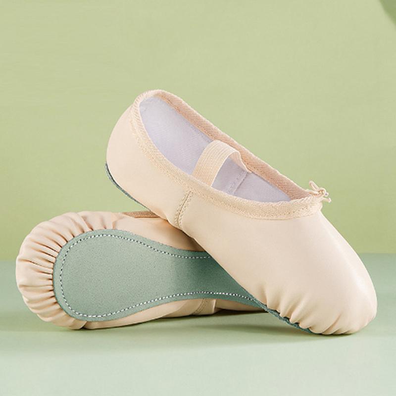 Scarpette da ballo per bambina, morbide in pelle, ballerine, suola intera, allacciate, per yoga, ginnastica, ragazzi, prove sul palco, scarpette da ballerina
