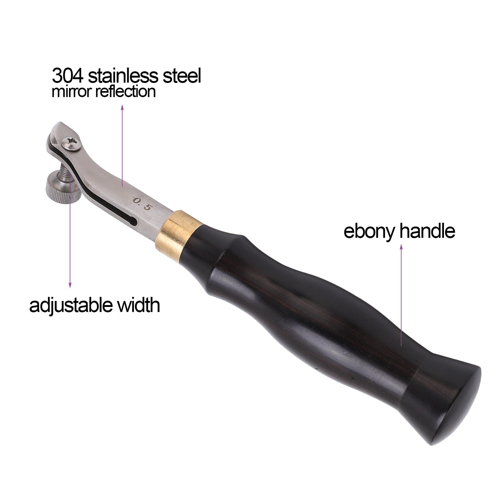 Creaser Mirror Reflection Stainless Steel Leather Creaser with Wood Handle Leather Creaser