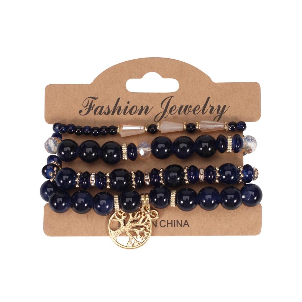 Bohemian Ethnic Beaded Bracelet with Tree of Life Pendant