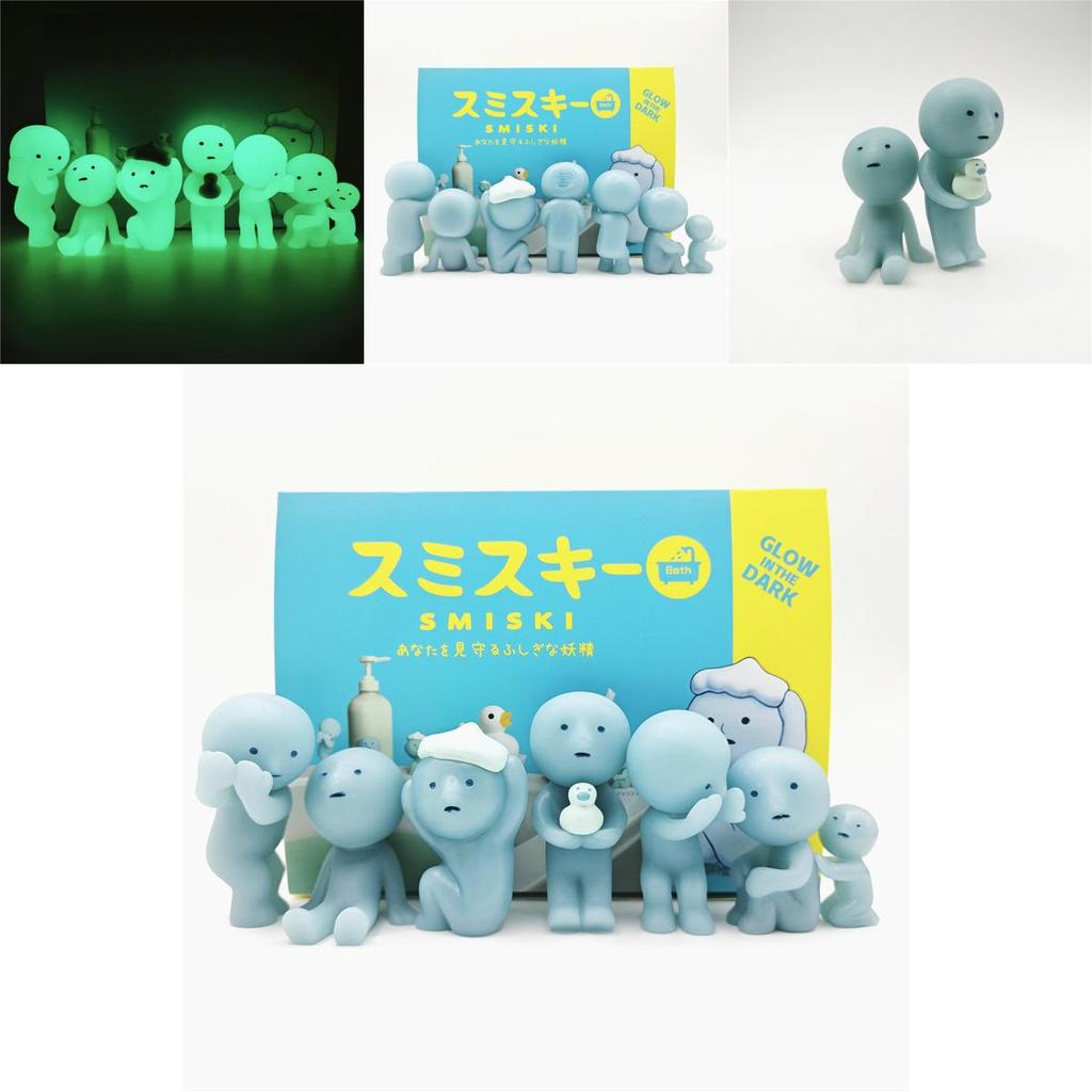 Action Luminous Smiski Figure Model Bathroom Toy Pvc Doll For Kids Decor Room