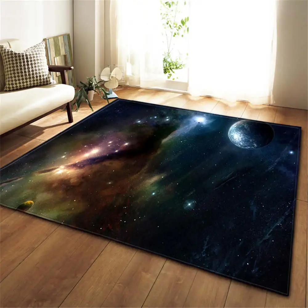 Universe Planet Living Room Rug Hallway Carpets Boys Kids Play Nebula Galaxy Bedroom Bedside Rug Kitchen Bathroom Floor Mat
