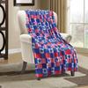 Independence Day design digital-printed polyester Bedroom velvet flannel cover blanket Fleece soft sofa cover blankets for beds