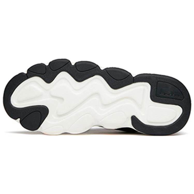 New Anta Young Generation Anti Slip And Wear Resistant Height Increasing Low top Chunky Sneakers Women's Black White 122148068-4