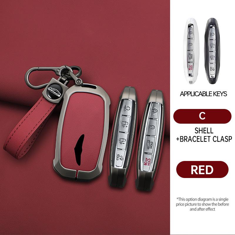 Interior Mouldings Car Key Cover Remote Case For Hyundai Genesis G80 2023 2024 2025 G70 G90 G90RS4 GV60 GV80 Zinc Alloy Keychain