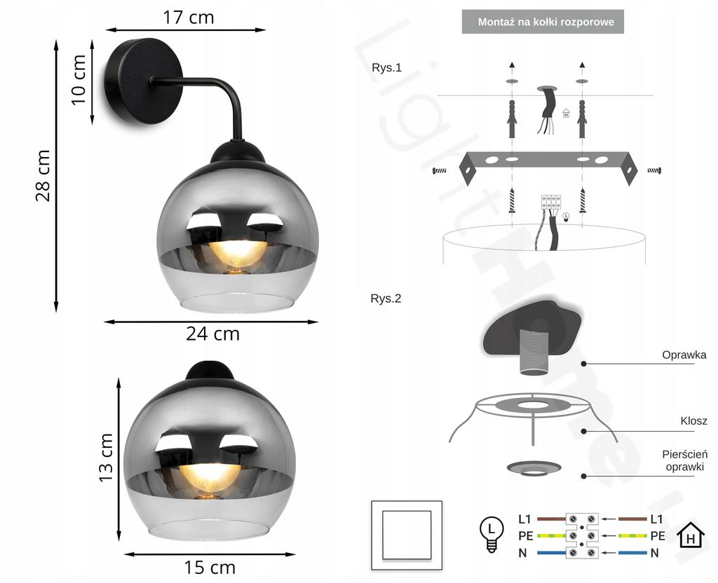 ELEGANT WALL LAMP, GLASS, CHROME LAMP, LED