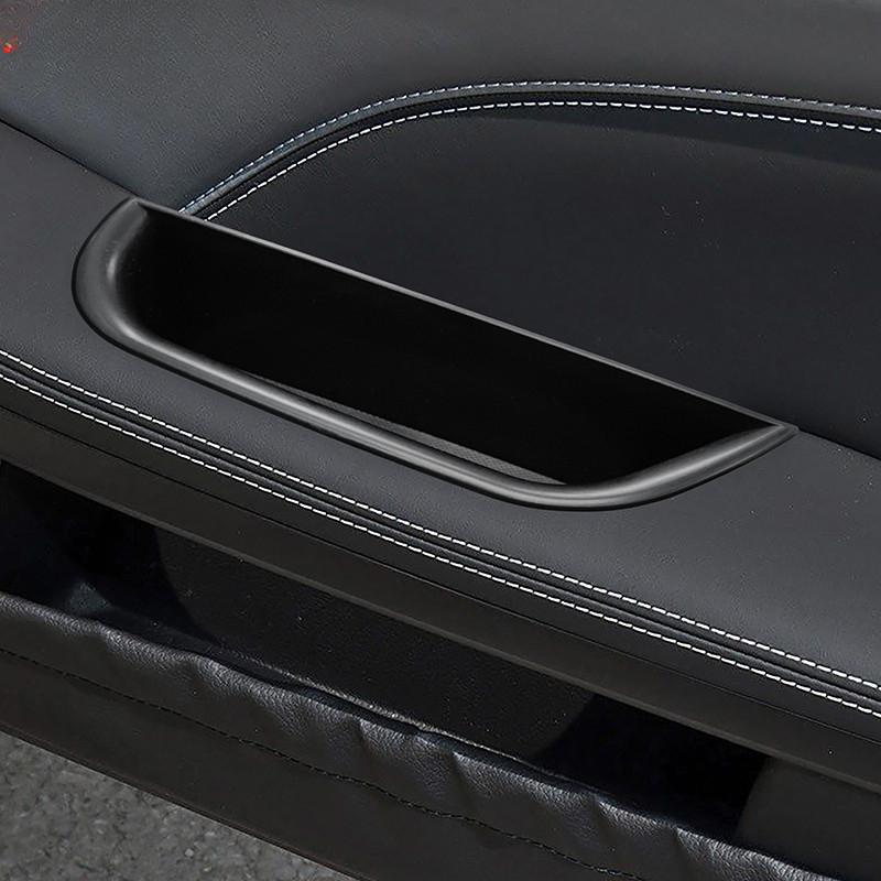 Car Styling Door Storage Box Decoration Cover Trim For Mercedes Benz SLK SLC 2012-2018 Black Interior Accessories