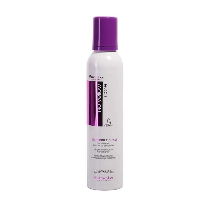 Conditionneur Mousse - Fanola - No Yellow - 250ml - Cheveux Décolorés - Neutralise Reflets Jaunes