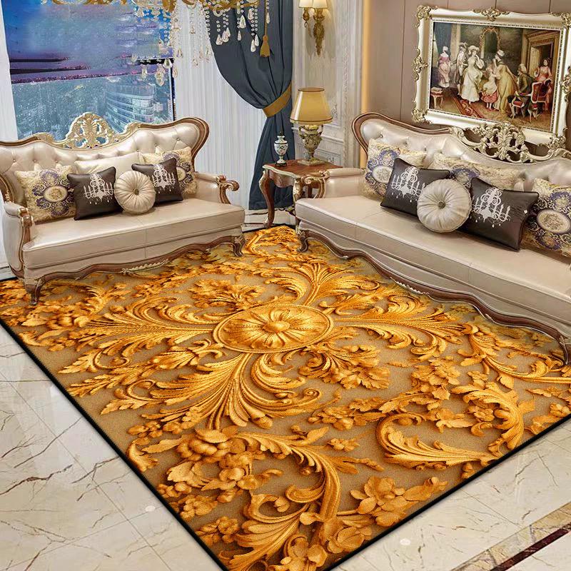 European Style Large Living Room Rugs Luxury Decor Home Bedroom Fluffy Plush Carpet Dining Room Washable Antiskid Soft Mat Floor