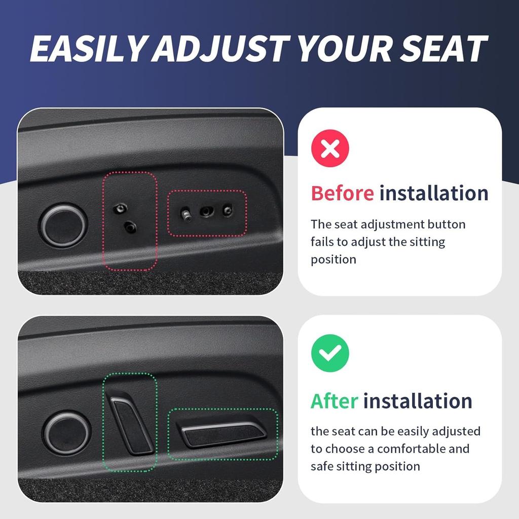 1Pair Seat Adjustment Button Compatible with Tesla Model 3/Y    2024, Seat Adjustment Button Cover Replacement, Replaces Part 1098842-00-D,