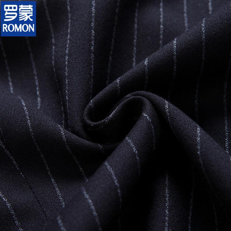 Romon Men's Casual Striped Business Suit Set