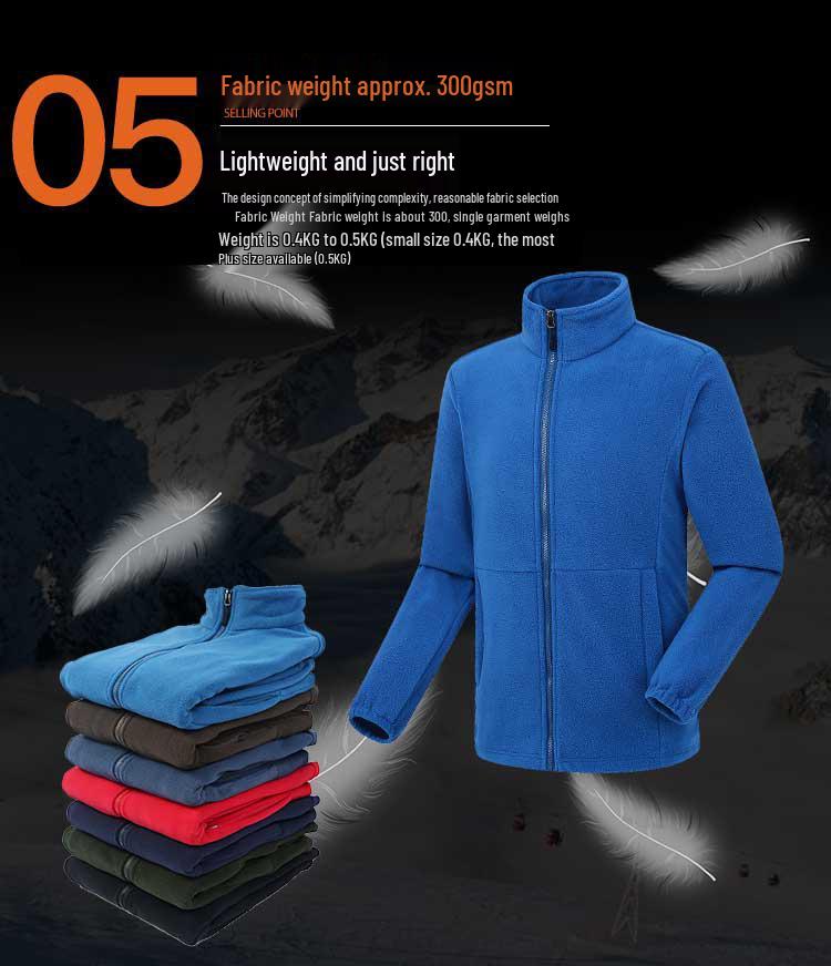 Outdoor Fleece Jacket for Men & Women - Thick Warm Polar Fleece Cardigan with Optional Logo for Autumn/Winter.