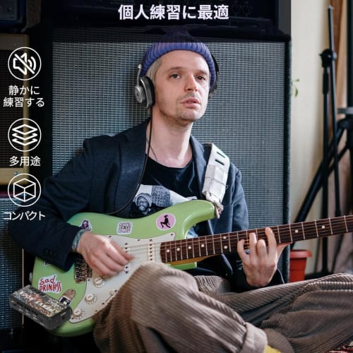 Bass Headphone Amplifier with LED Power Indicator, Heavy Metal Tone, Audio Cable Adapter, 6.35mm Plug, AUX Input, Ideal for Home Practice, Bass Amplif