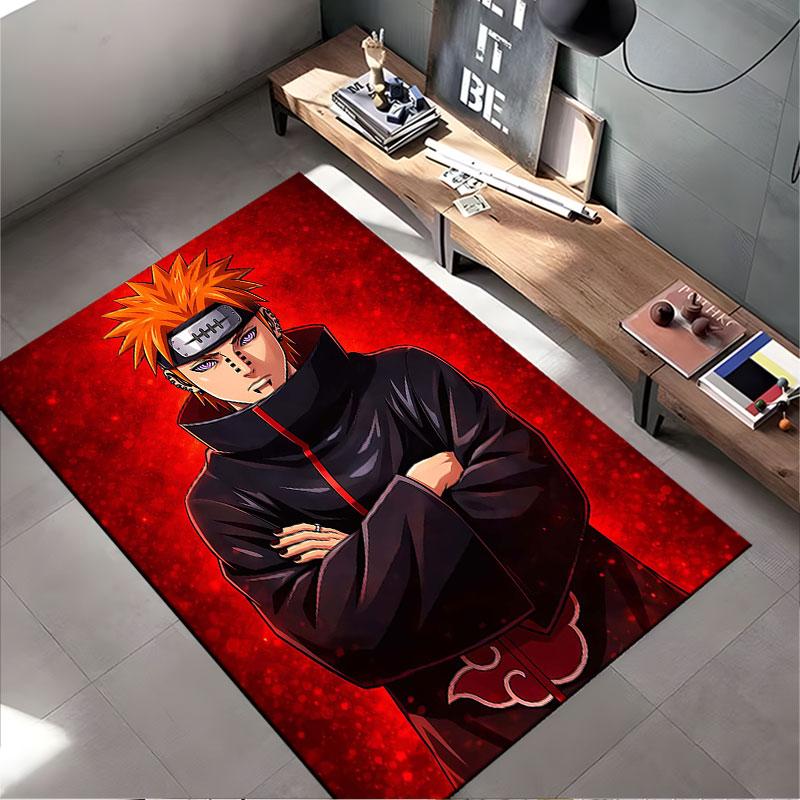 Red-Themed Anime Character Carpet suitable as a non-slip mat for the living room or bedroom sofa