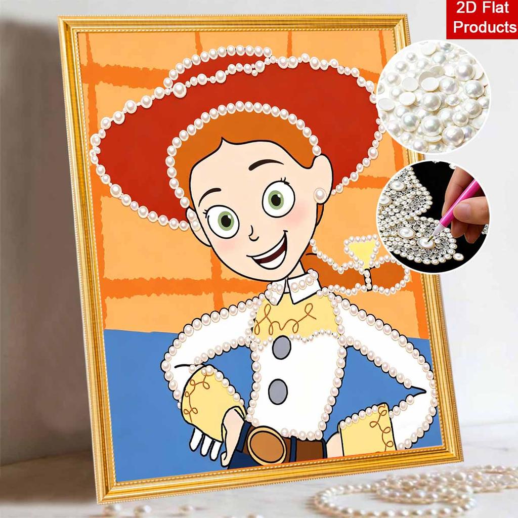 Disney Pearl Art Toy Story's Jessie DIY Handmade Pearl & Gemstone Art Kit Special Shapes Home Wall Decor Crafts