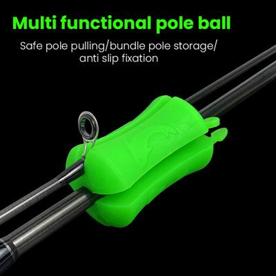 Fishing Rod Fixed Ball 3/4/6/12MM 4 Holes Portable Universal TPR Fishing Pole Holder Straps Fixing Clip Fly Fishing Accessories
