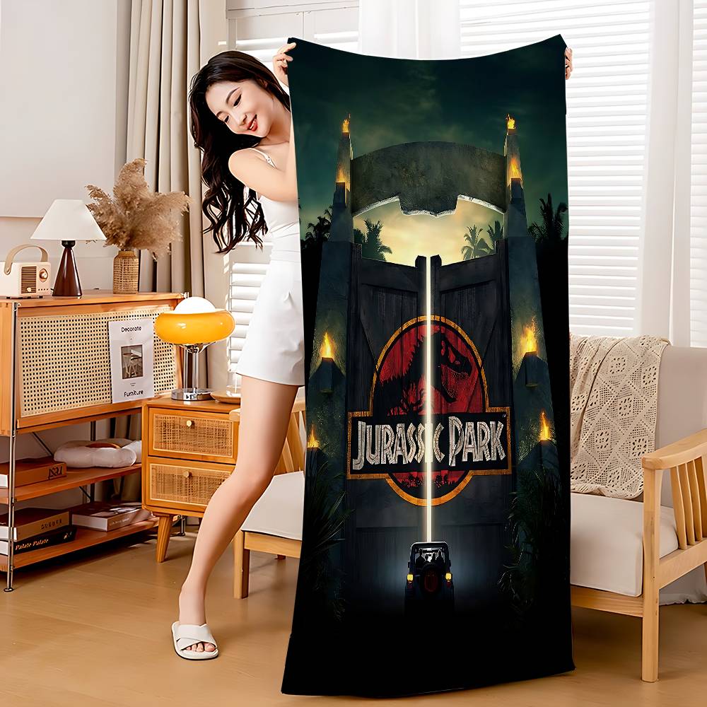 

Dinosaur J-Jurassic Park Microfiber Beach Towel Absorbent Quick Dry Soft Yoga Swimming Resort Mountain Climbing Towel W30*H60(CM)