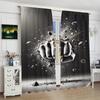 2Pcs- Large Fist - Printed Curtain -100% Polyester Material, Suitable for Bedroom Curtains and Living Room Decoration;